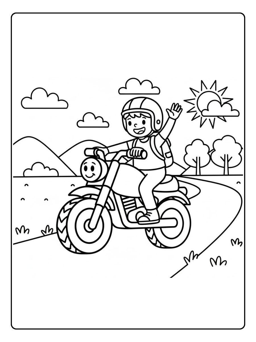 Abenteuer Ausmalbilder Motorrad