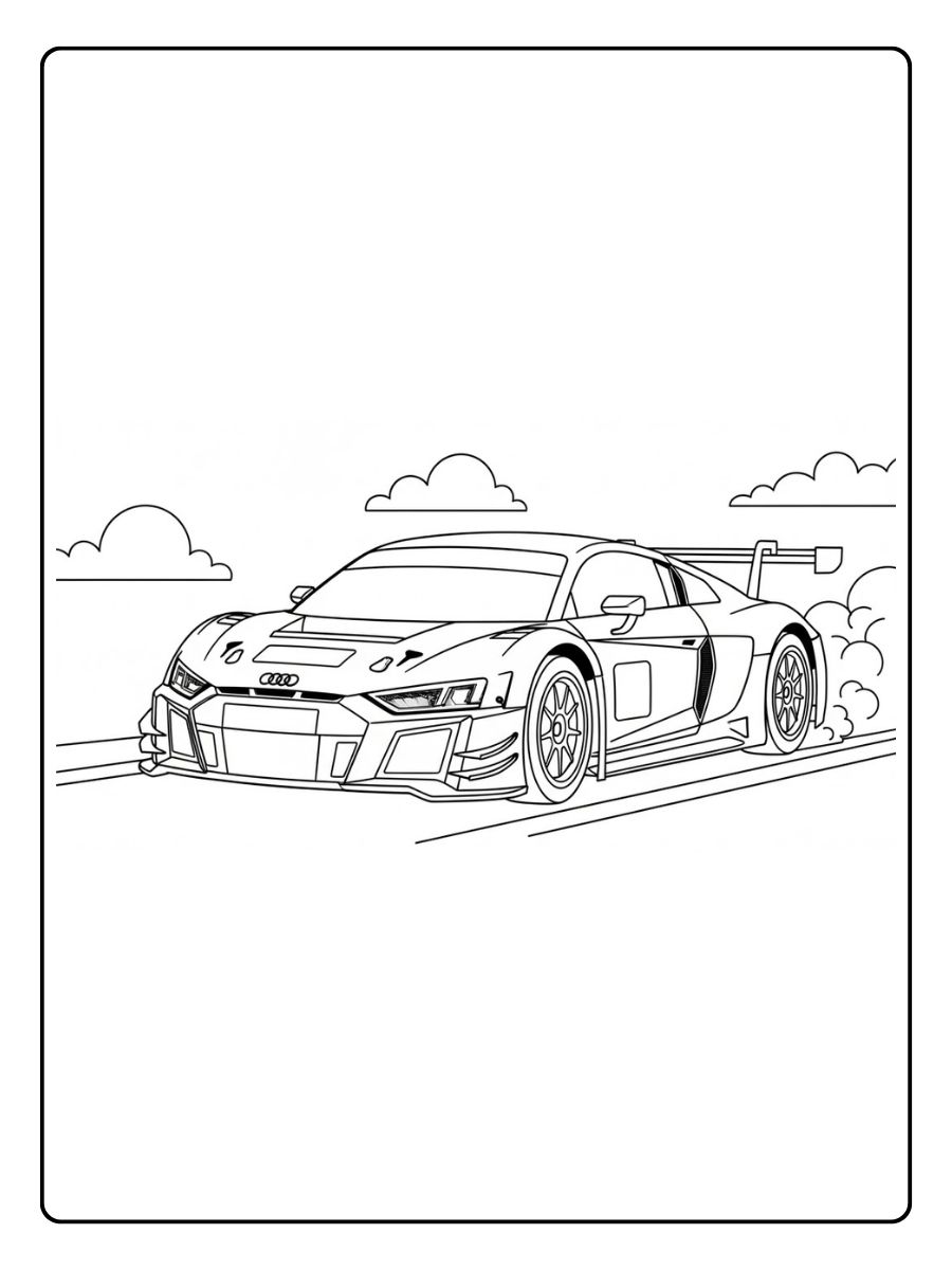 Audi Rennwagen Ausmalbilder