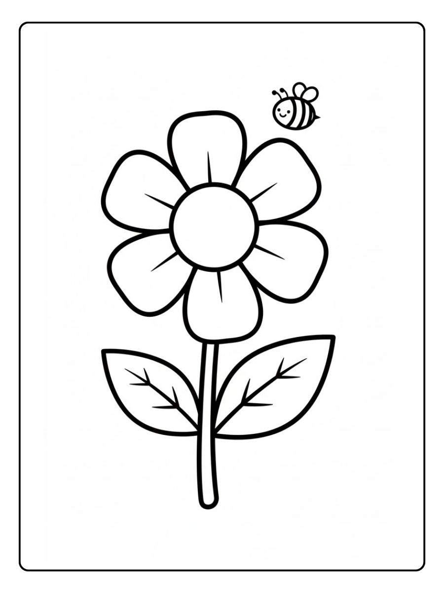 Ausmalbild Blume für Kinder