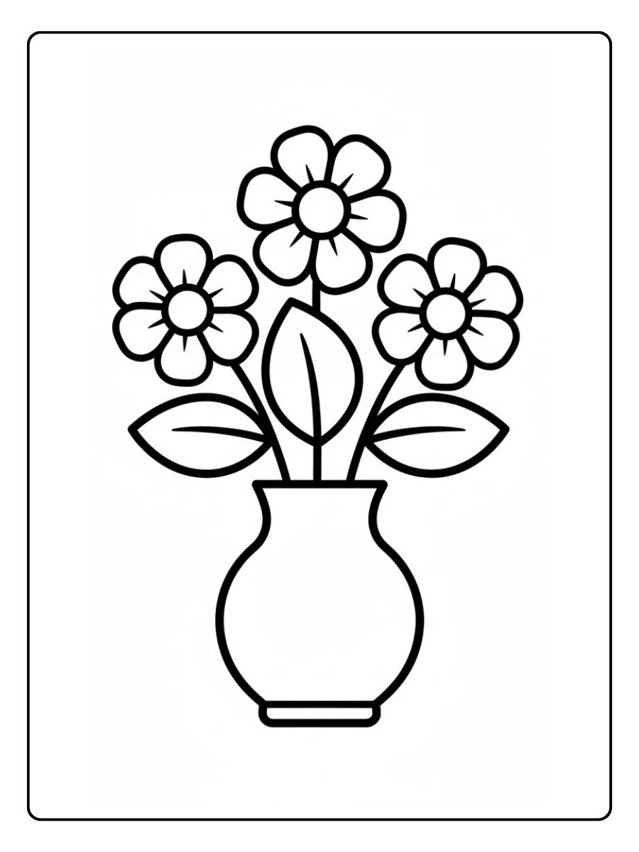 Ausmalbild Blumenstrauß einfach