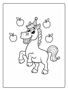 Ausmalbild Pferd mit Fohlen