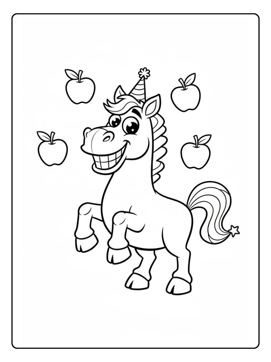 Ausmalbild Pferd mit Fohlen