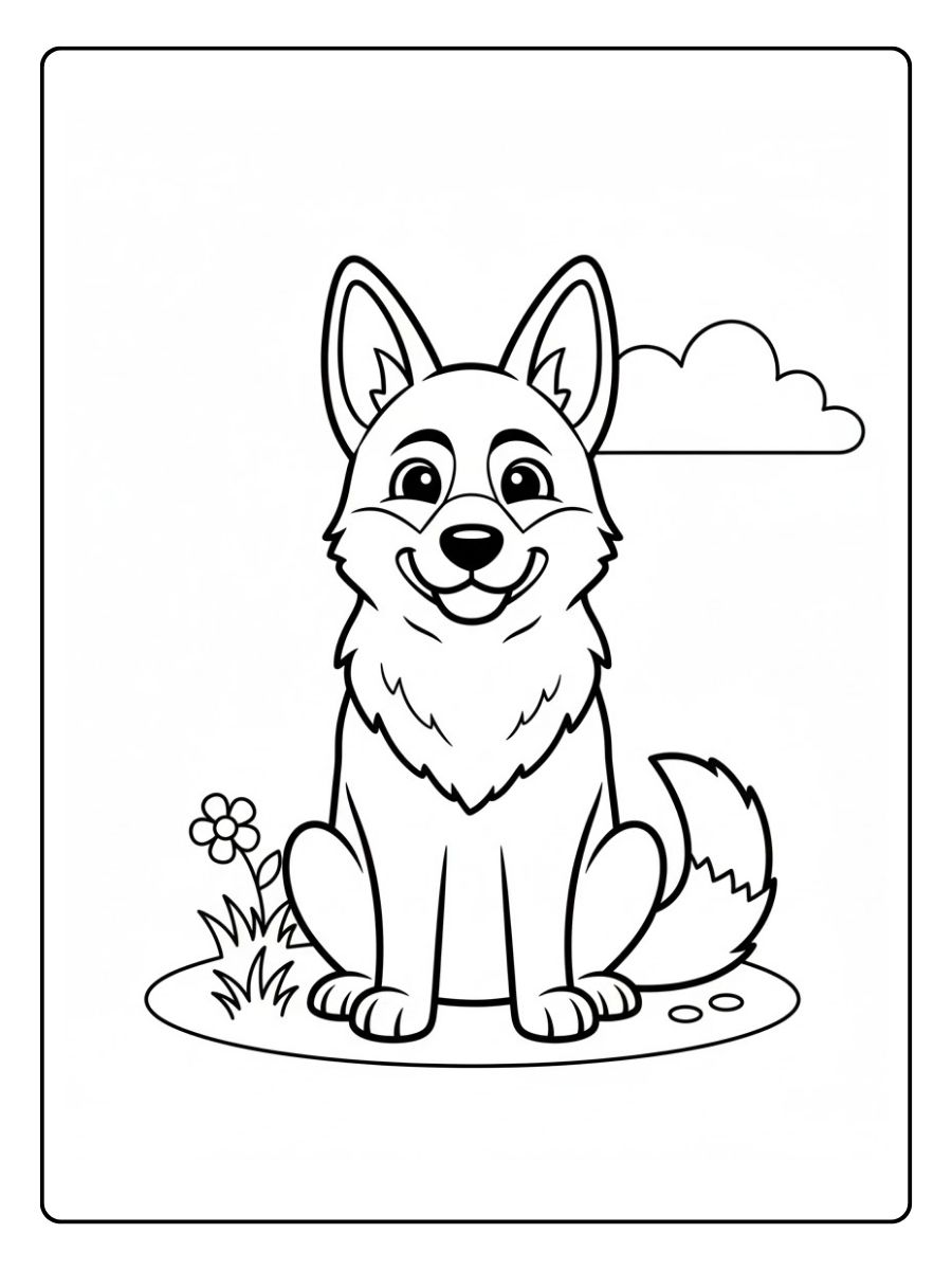 Ausmalbild Schäferhund