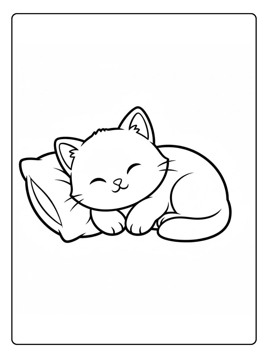 Ausmalbilder Katzen schlafende Katze