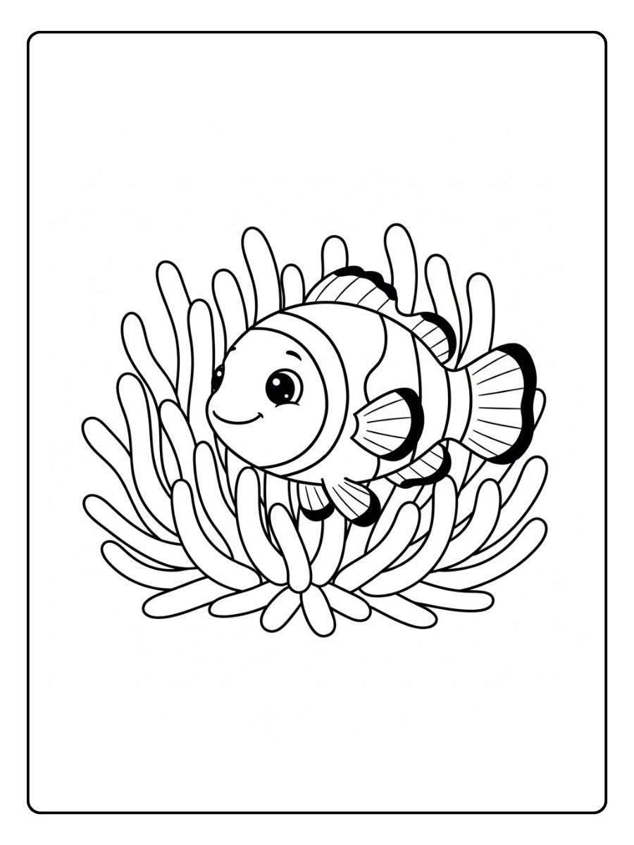 Ausmalbilder Meerestiere Clownfisch