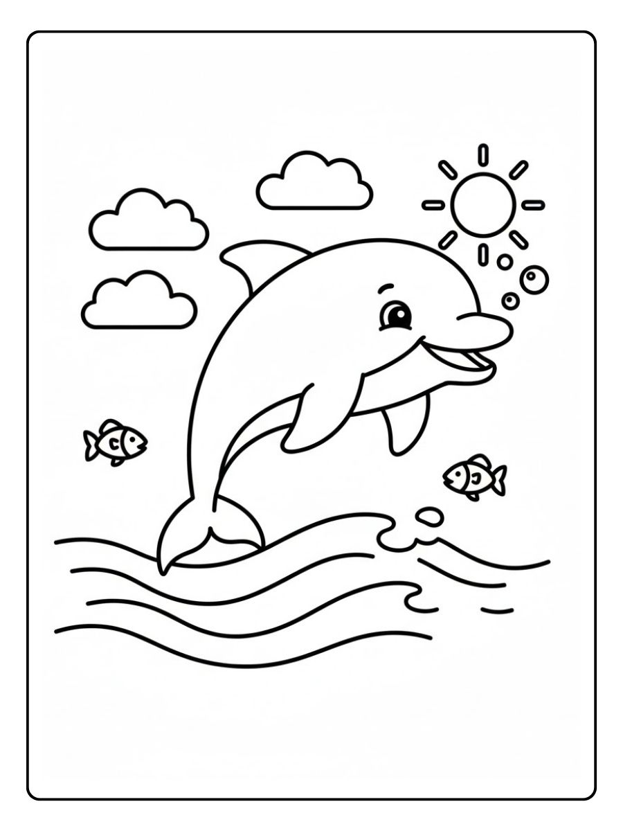 Ausmalbilder Meerestiere Delfin