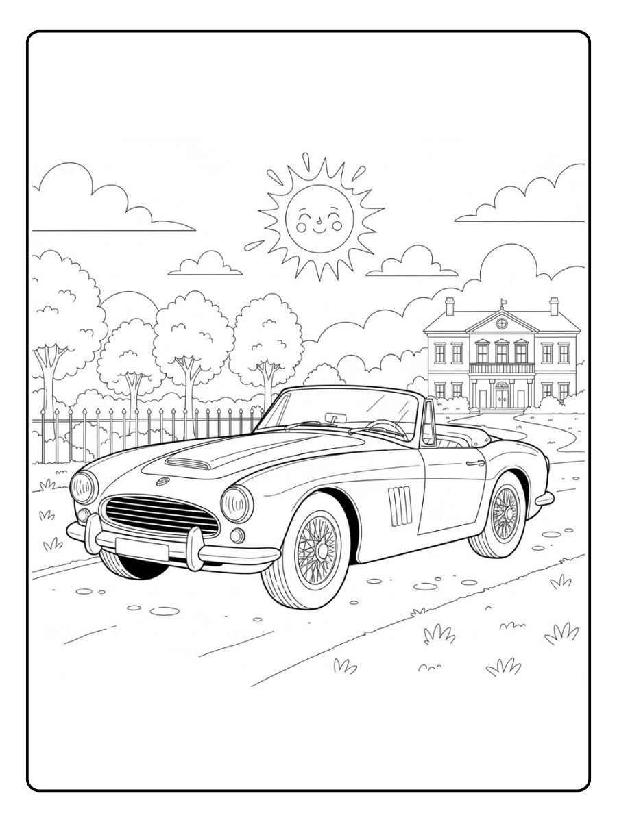 Ausmalbilder Sportwagen Oldtimer