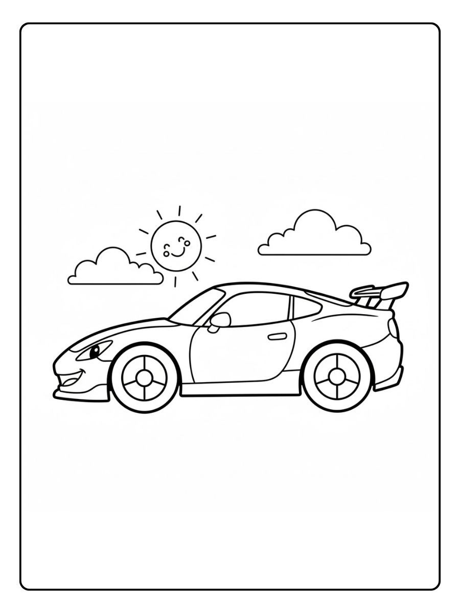 Ausmalbilder Sportwagen Seitenansicht