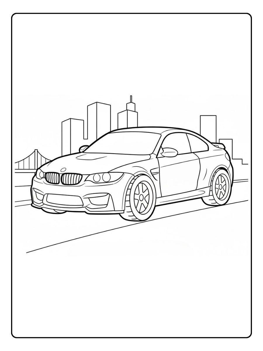 BMW Ausmalbilder Stadtfahrt