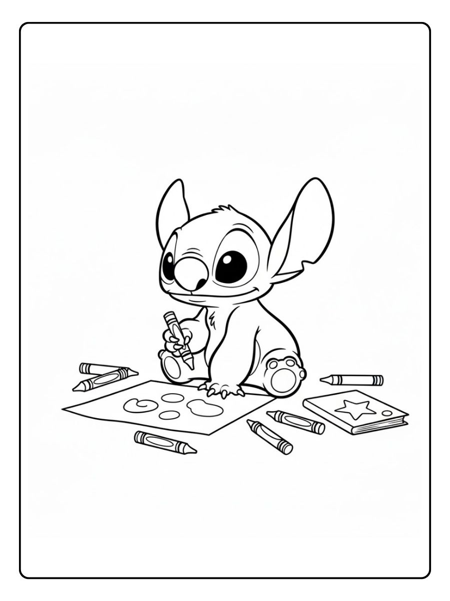 Baby Stitch beim Malen