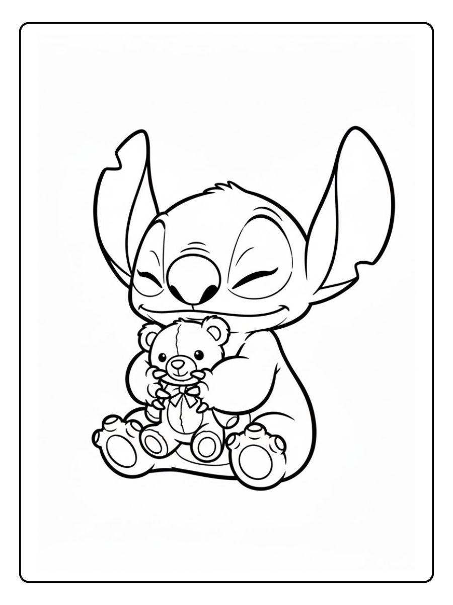 Baby Stitch kuschelt