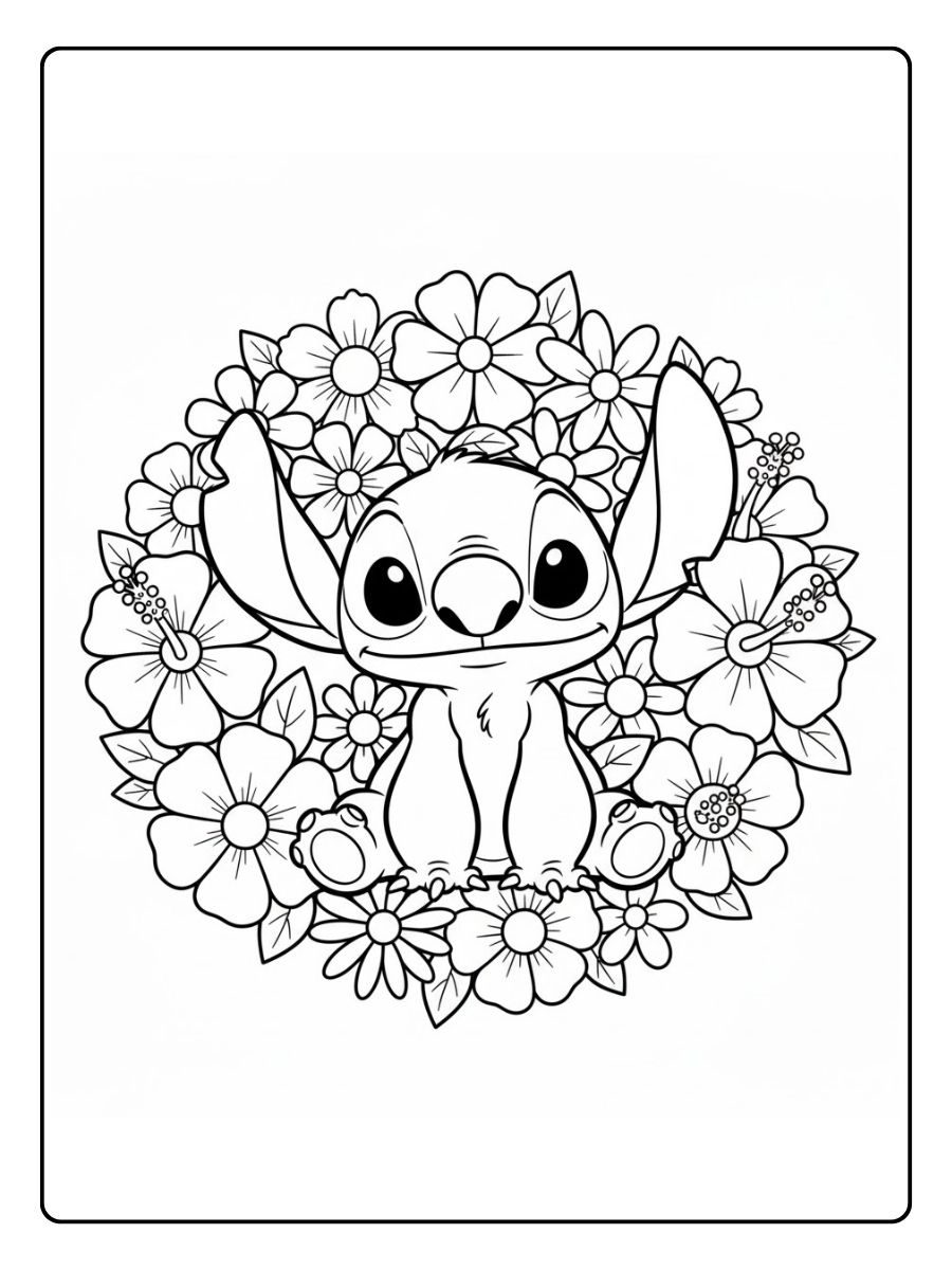 Baby Stitch mit Blumen