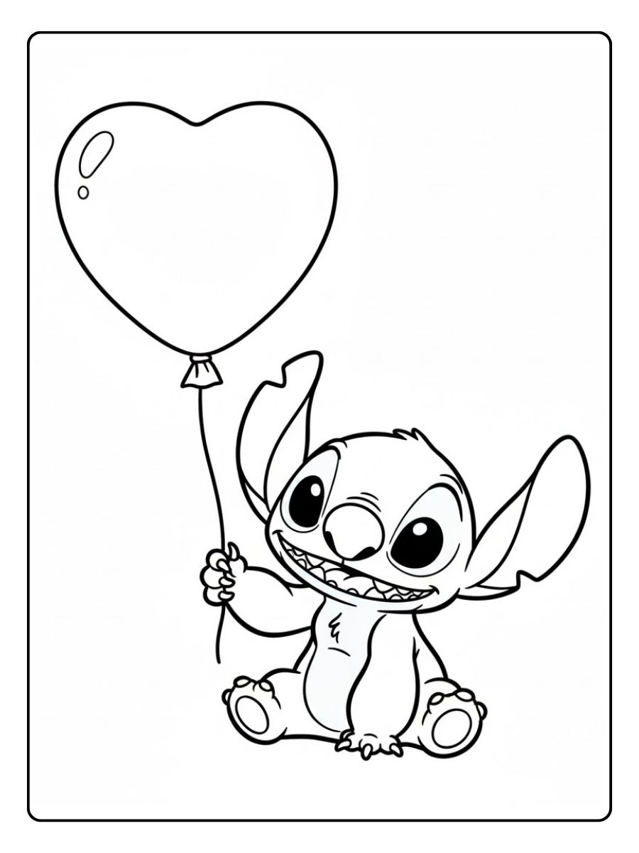 Baby Stitch mit Herzballon