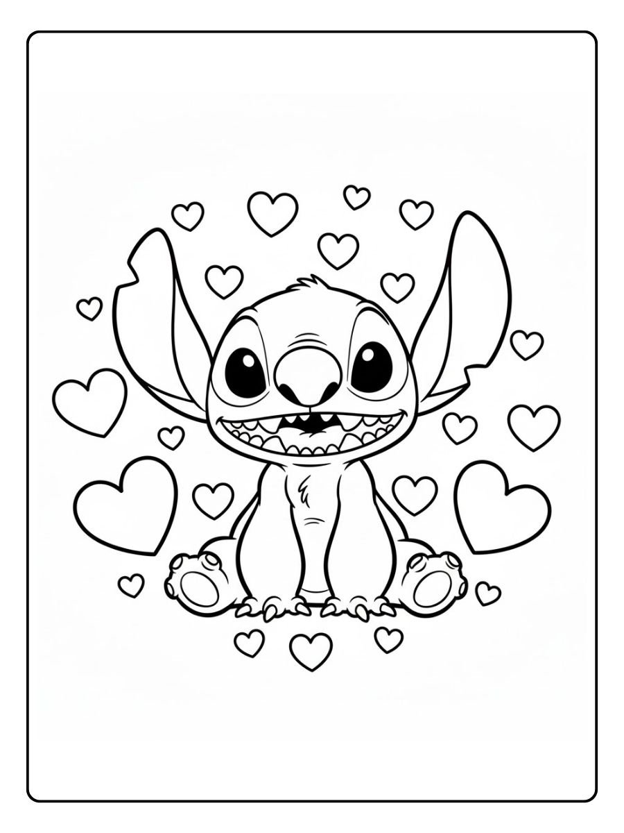 Baby Stitch und Herzchen