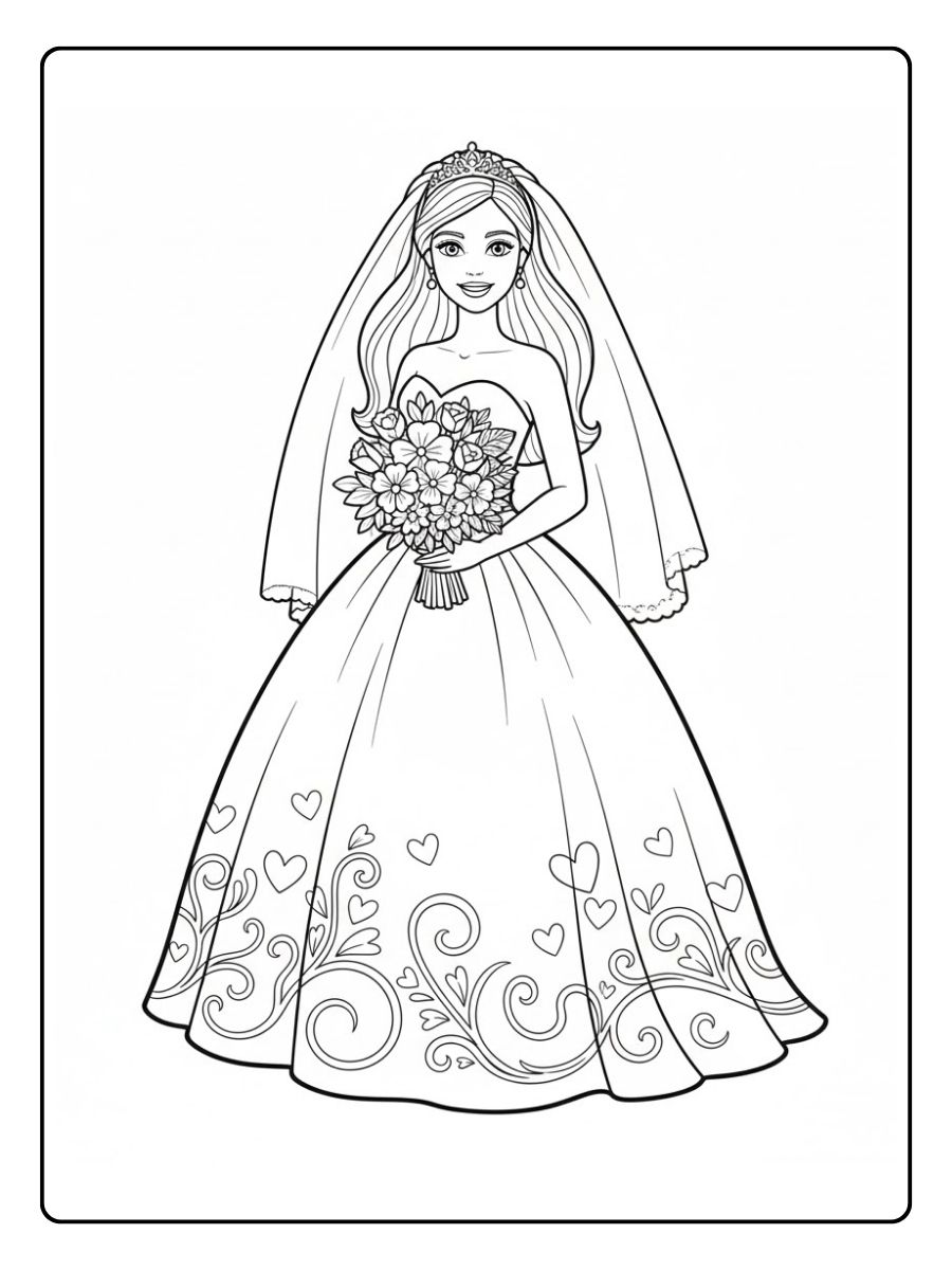 Barbie Hochzeit Ausmalbilder