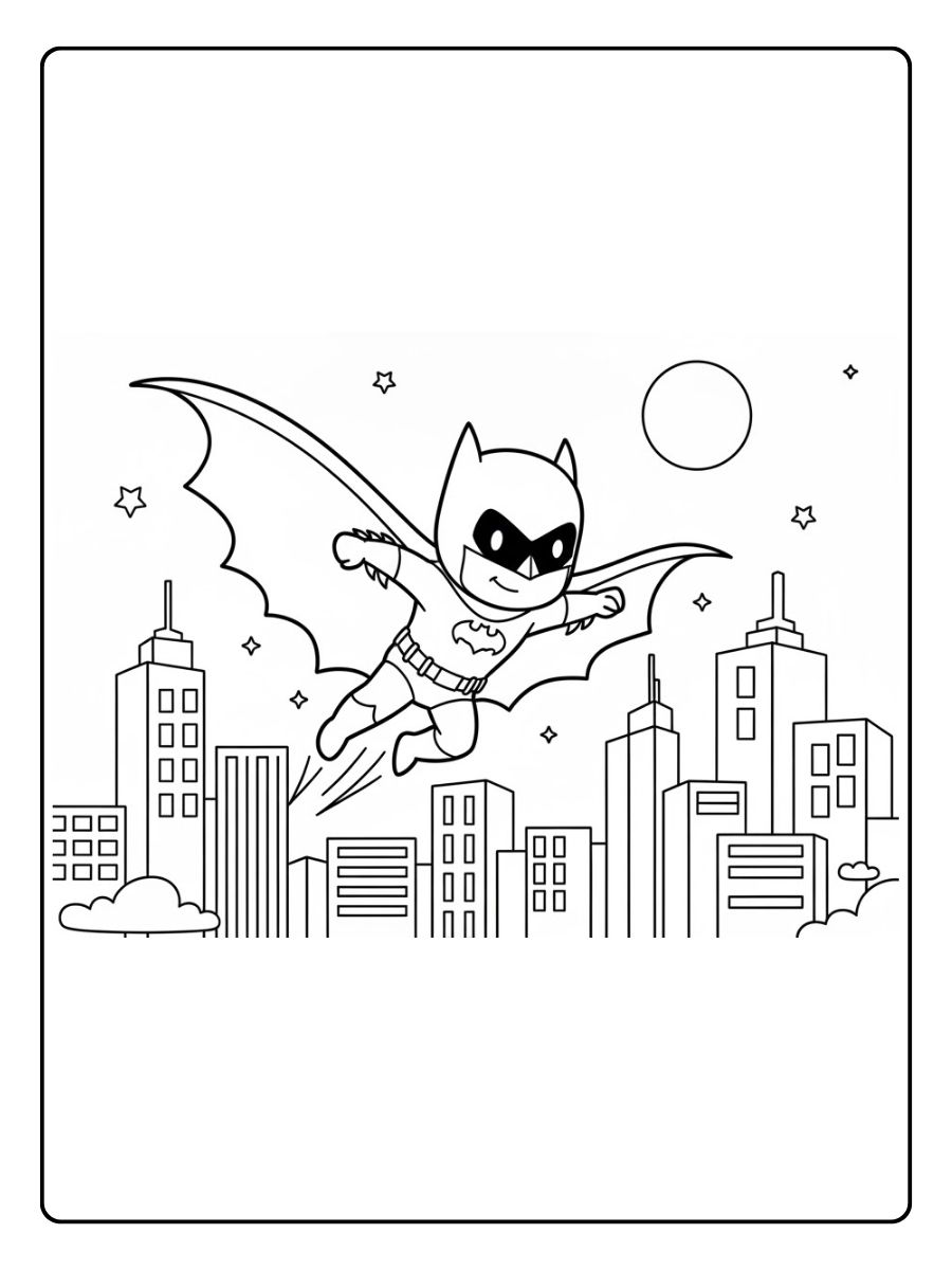 Batman Ausmalbilder Nacht über Gotham