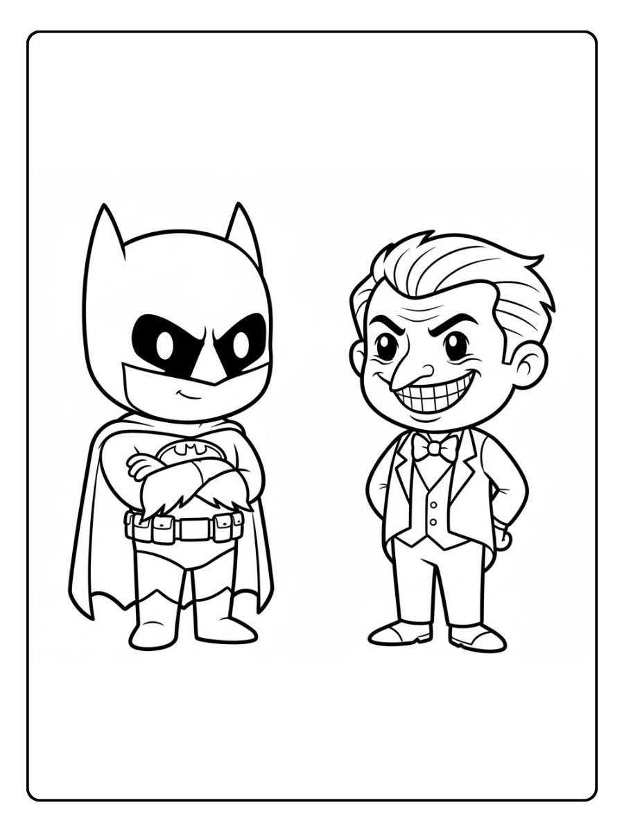 Batman Ausmalbilder gegen Joker