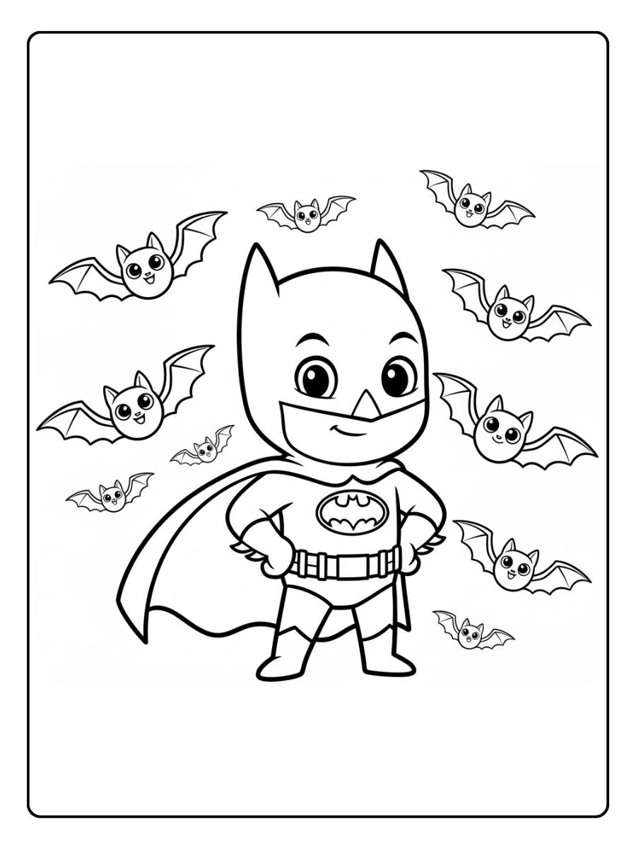 Batman Ausmalbilder mit Fledermäusen