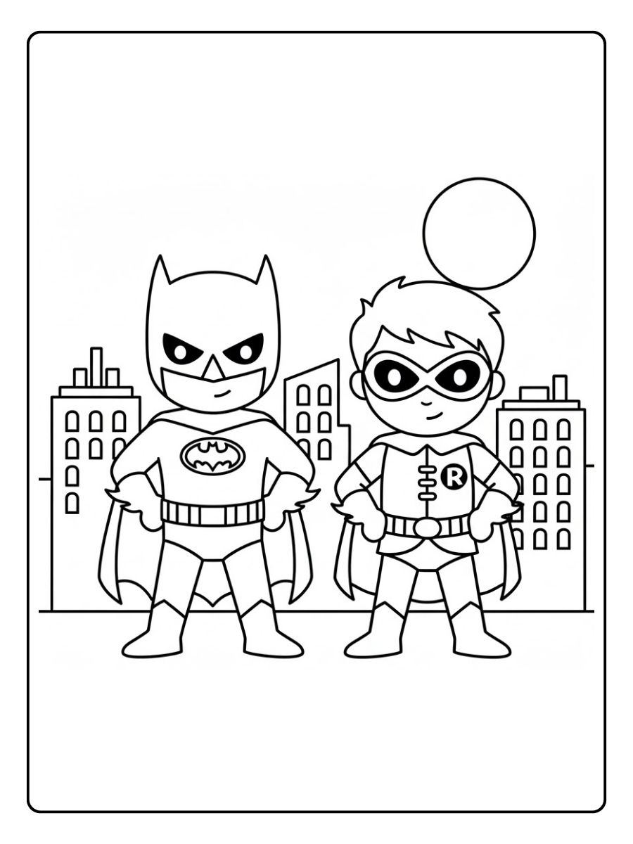 Batman Ausmalbilder mit Robin