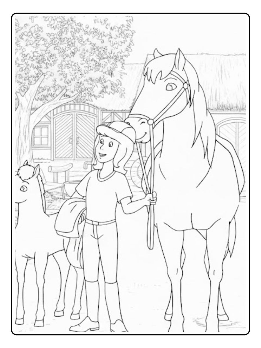 Bibi führt Pferd Ausmalbilder