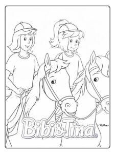 Bibi und Tina beim Reiten Ausmalbilder