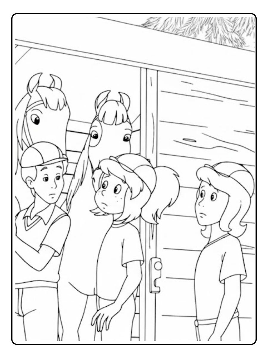 Bibi und Tina im Stall Ausmalbilder