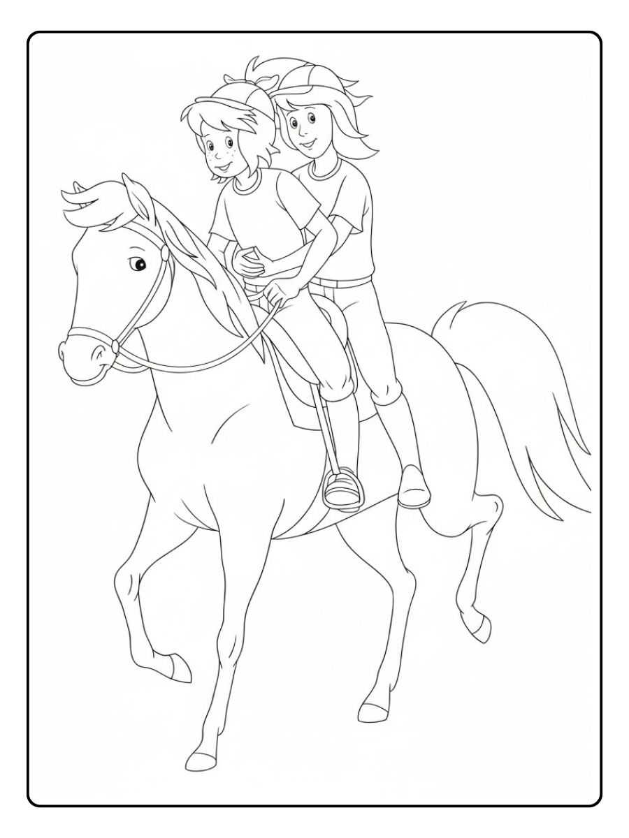 Bibi und Tina umarmen sich Ausmalbilder