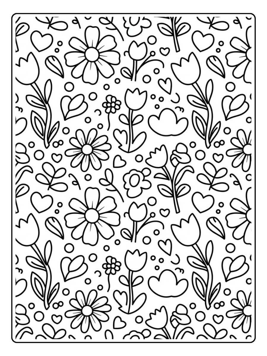 Blumenmuster Ausmalbilder