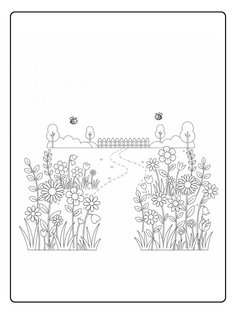 Blumenwiese Ausmalbilder