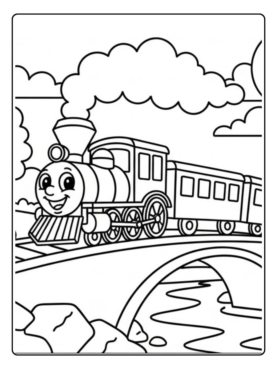 Brücke Zug Ausmalbild