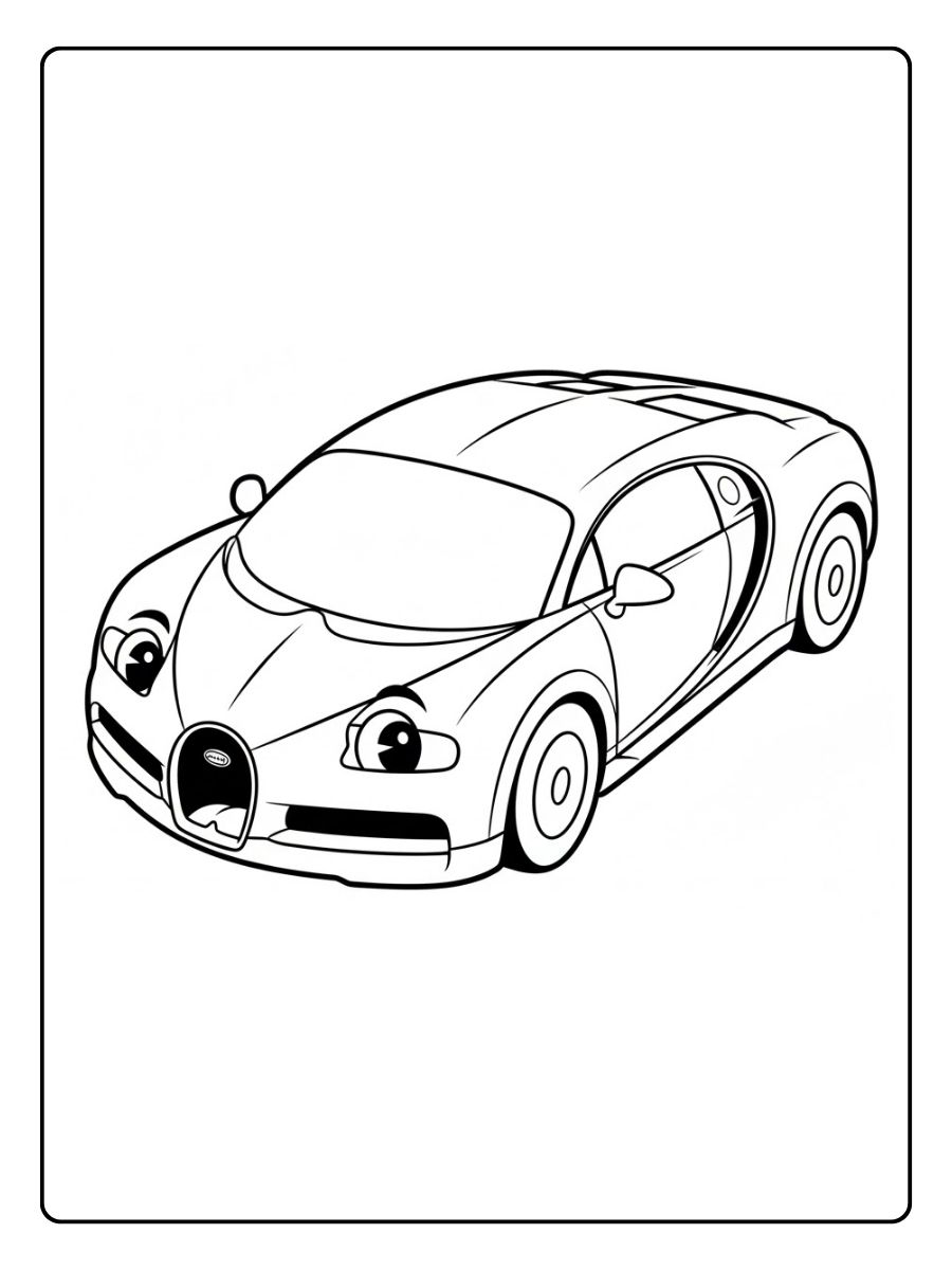 Bugatti Cartoon Ausmalbilder
