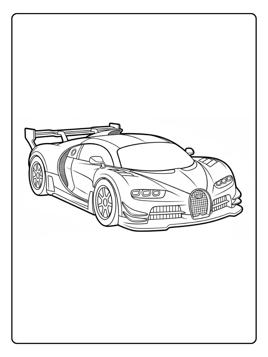 Bugatti Rennwagen Ausmalbilder