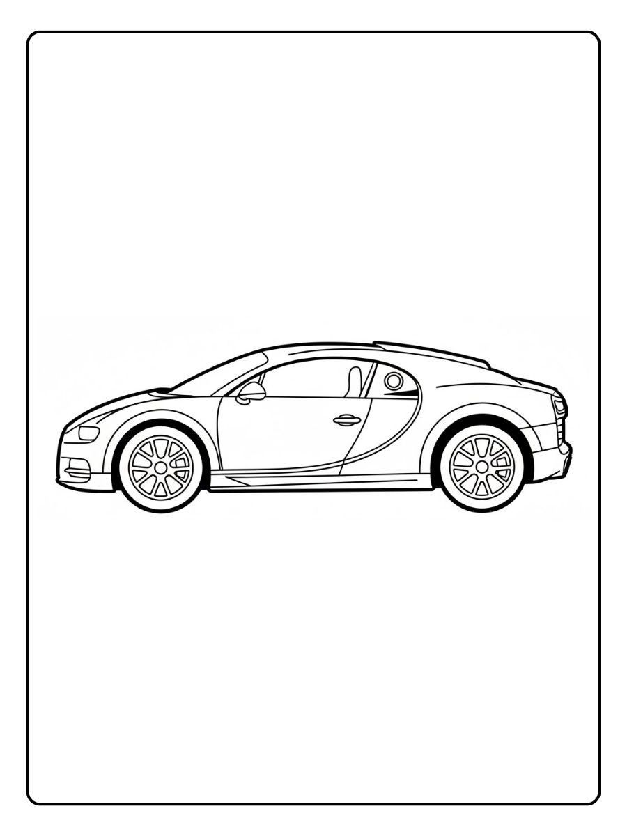 Bugatti Seitenansicht Ausmalbilder