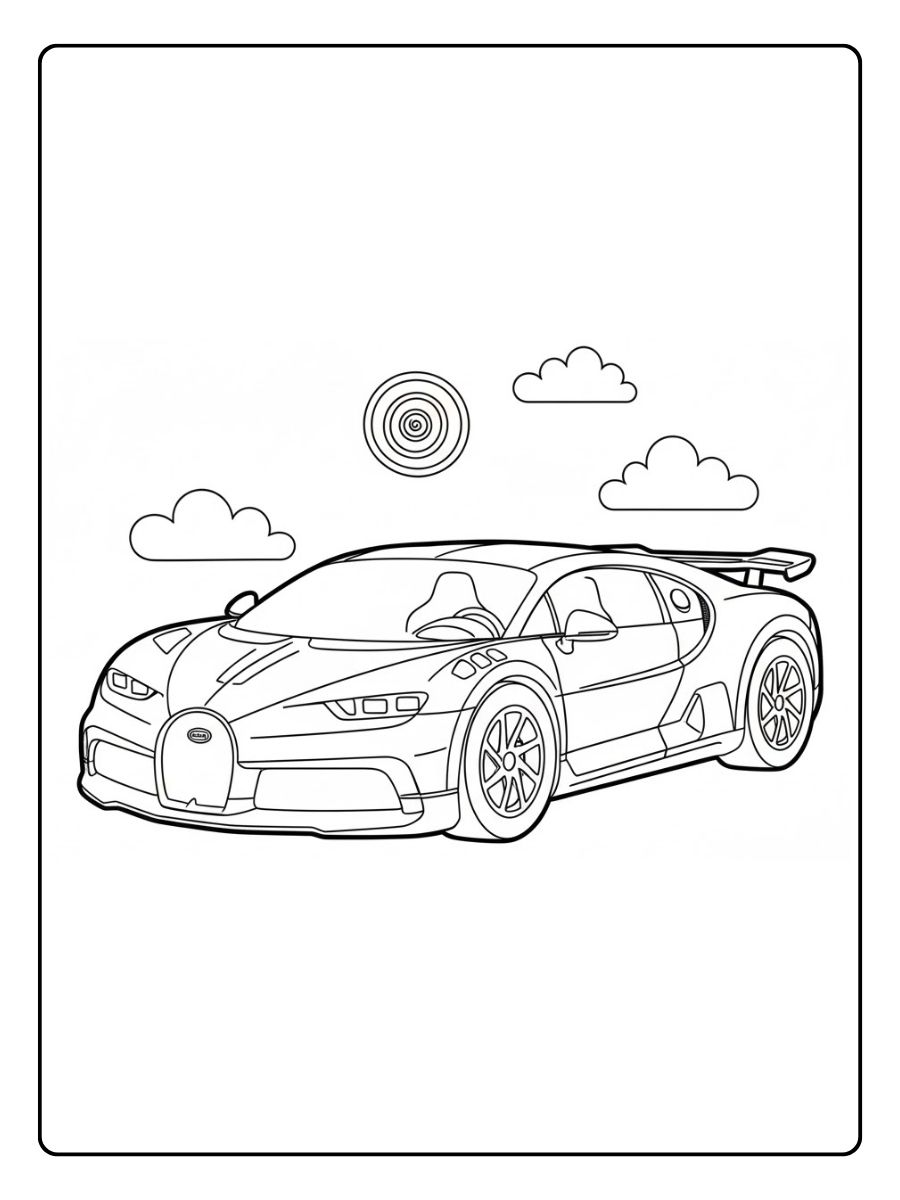 Bugatti Sportwagen Ausmalbilder