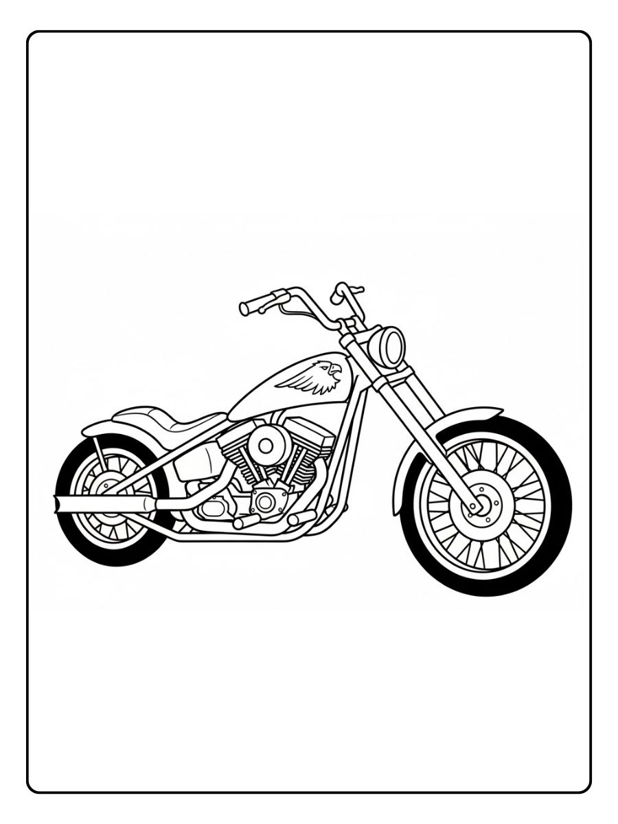Chopper Ausmalbilder Motorrad