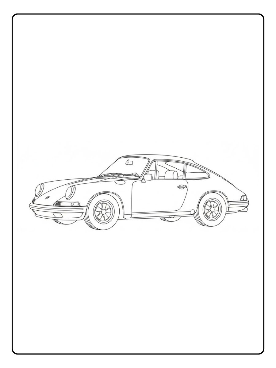 Classic Porsche Ausmalbild Car