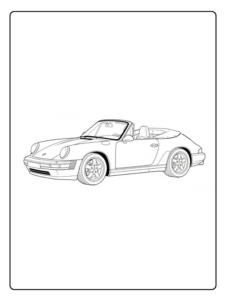 Convertible Porsche Ausmalbild