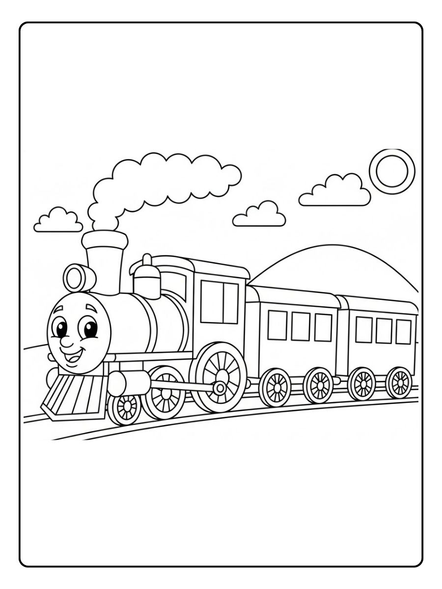 Dampflok Zug Ausmalbild