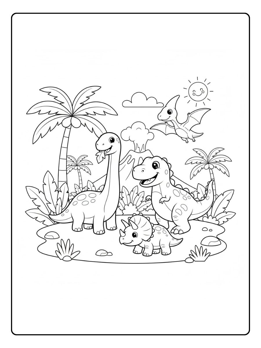 Dschungel Ausmalbilder Dinosaurier