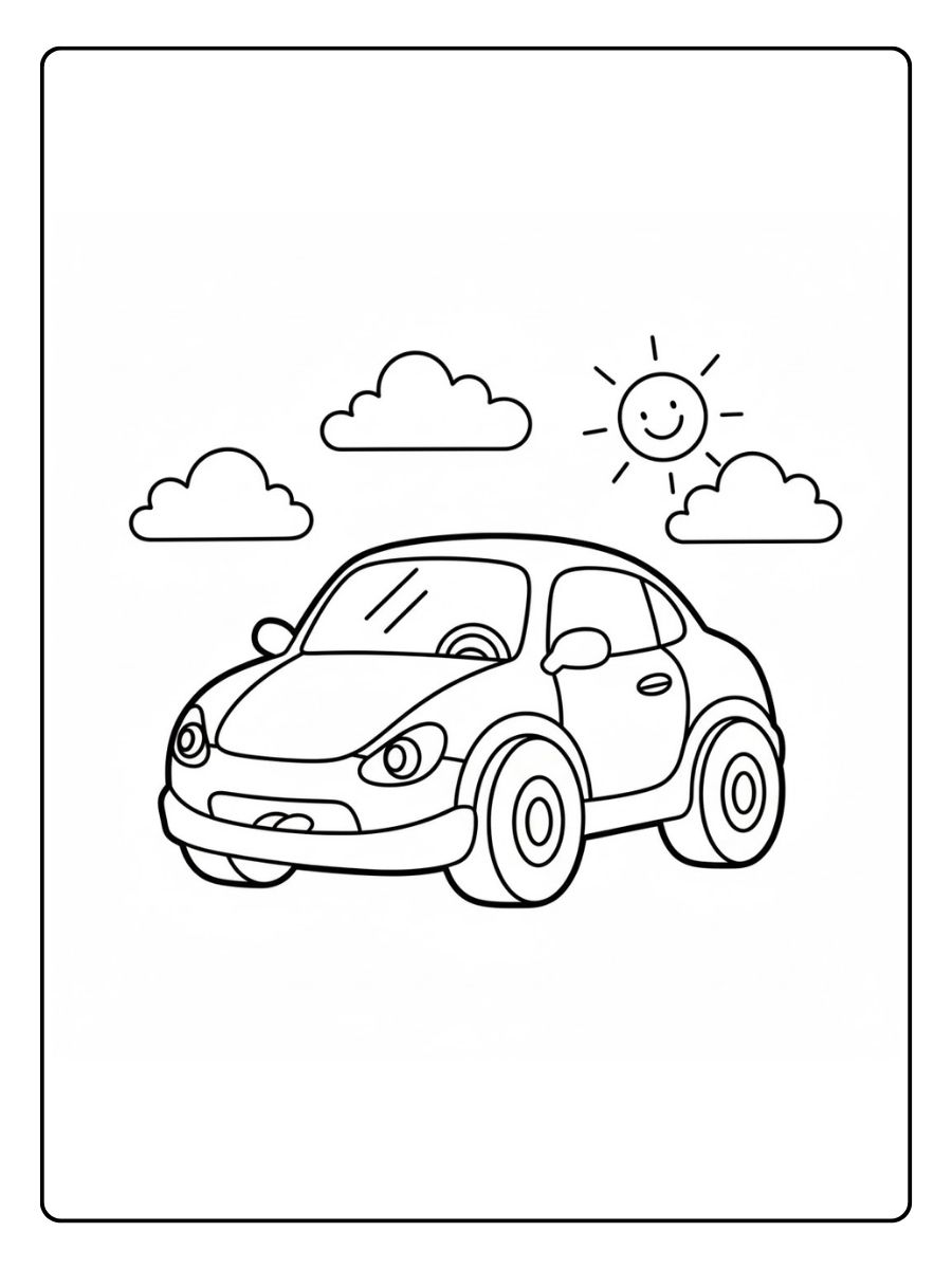 Einfaches Ausmalbilder Sportwagen Motiv