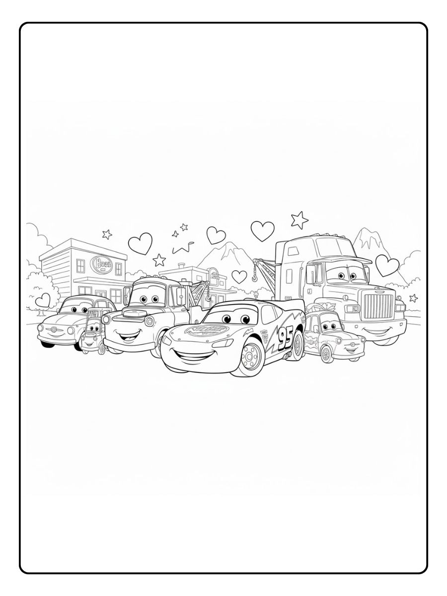 Familie Cars Ausmalbilder