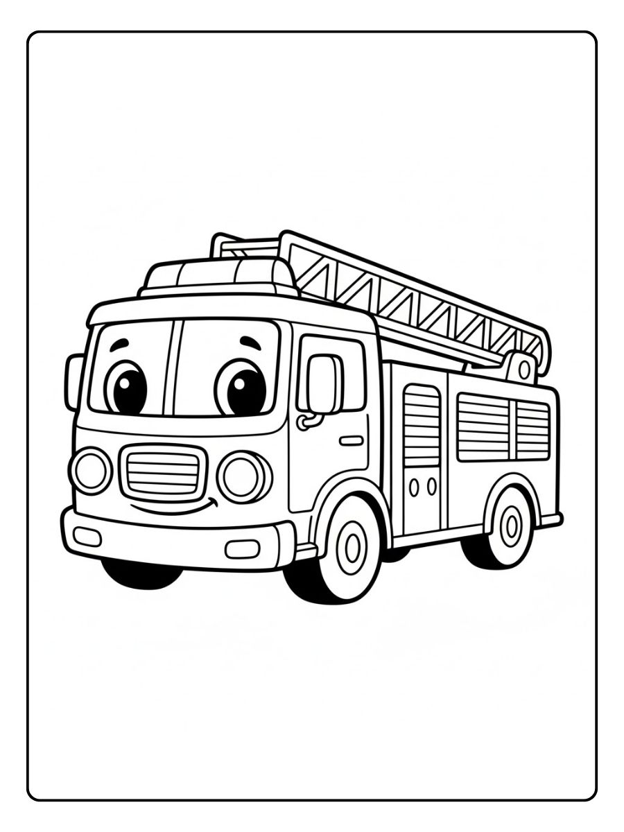 Feuerwehr Auto Ausmalbild