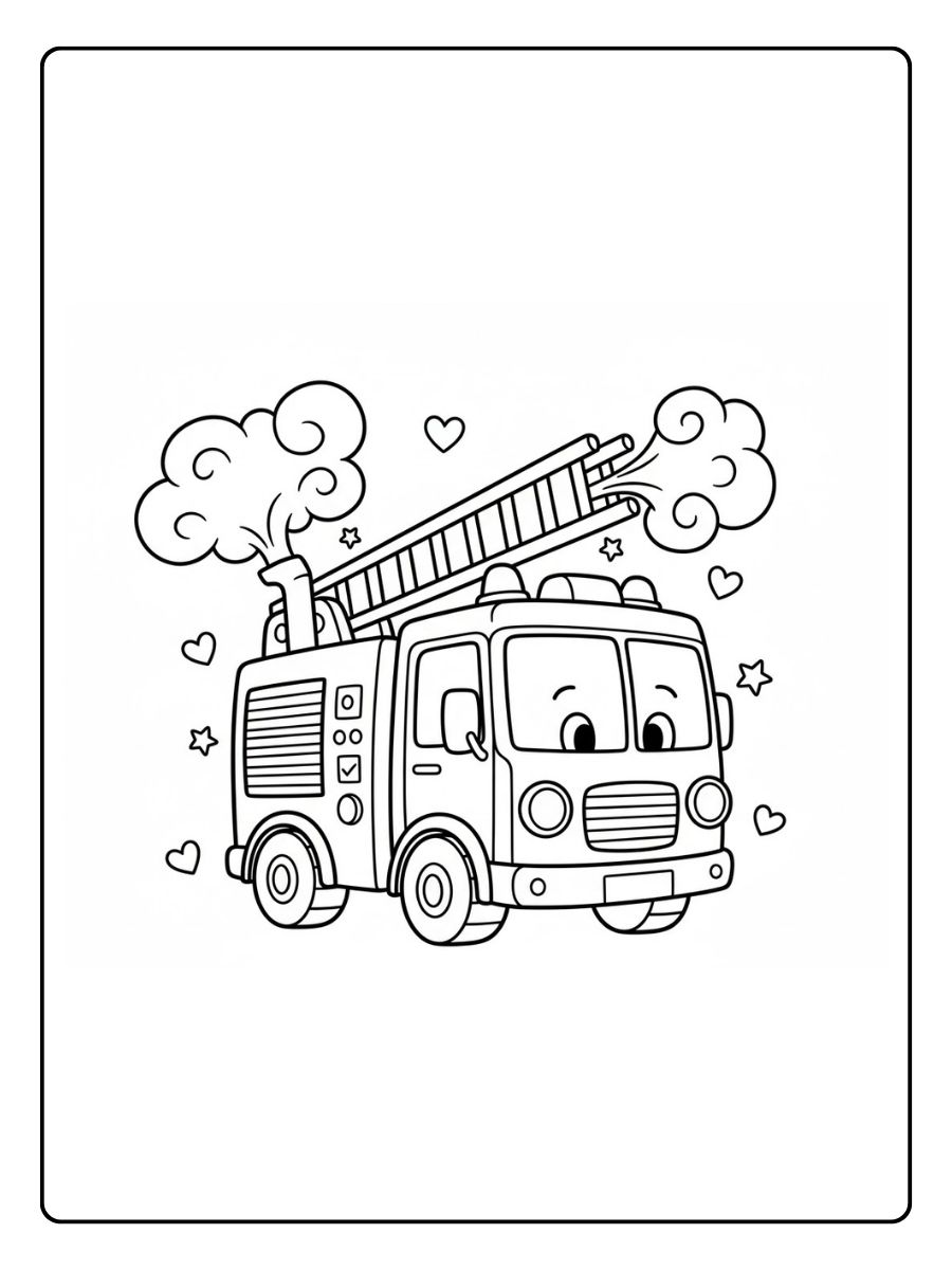 Feuerwehrauto Ausmalbild für Kinder