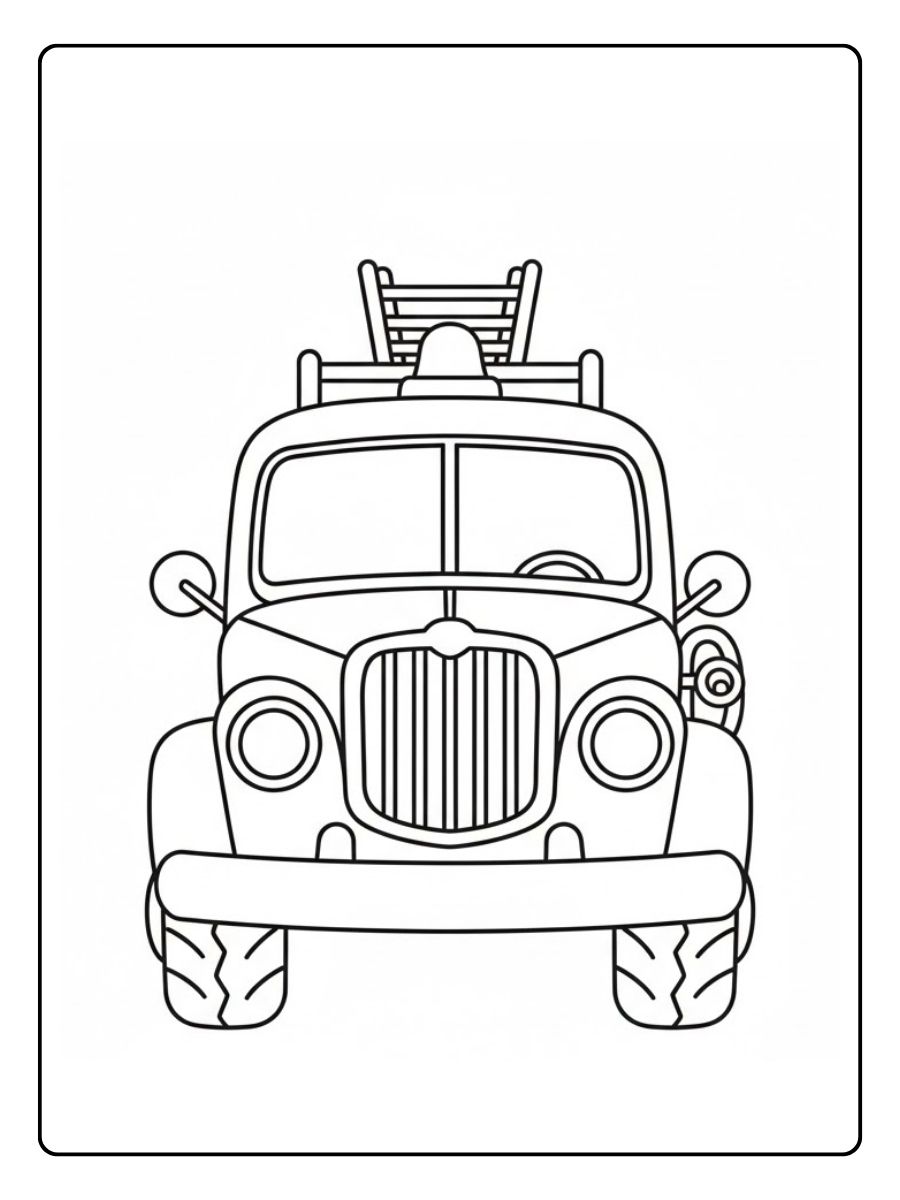 Feuerwehrauto Ausmalbild klassisch