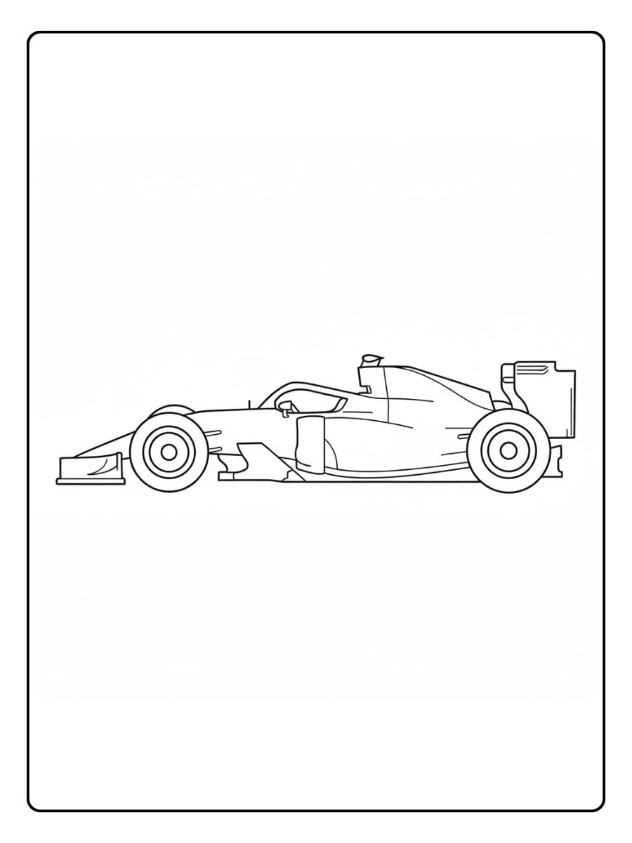 Formel 1 Rennauto Ausmalbild