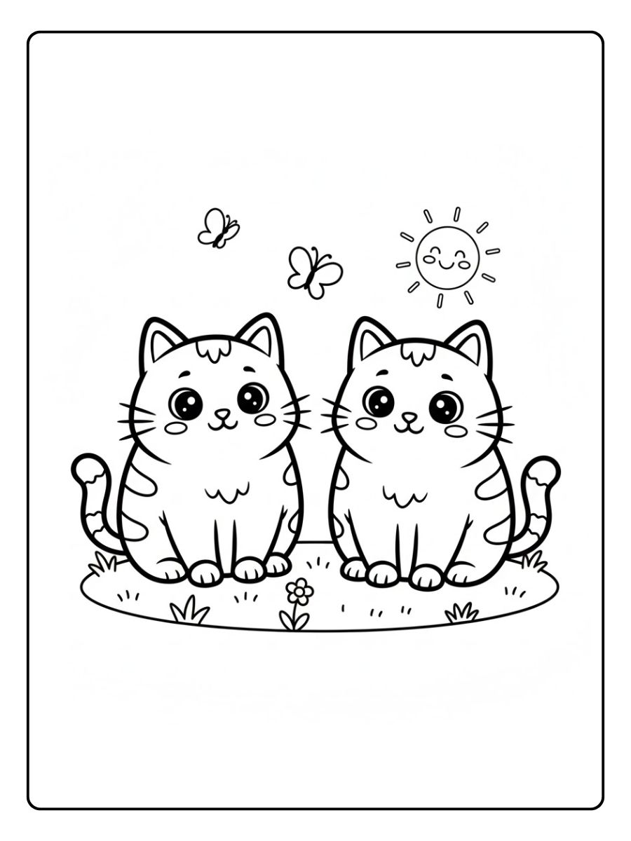 Freunde Ausmalbild Katze