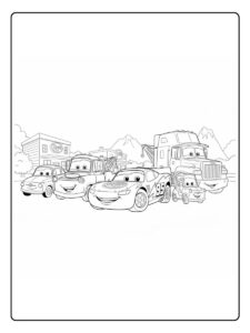 Freunde Cars Ausmalbilder für Kinder