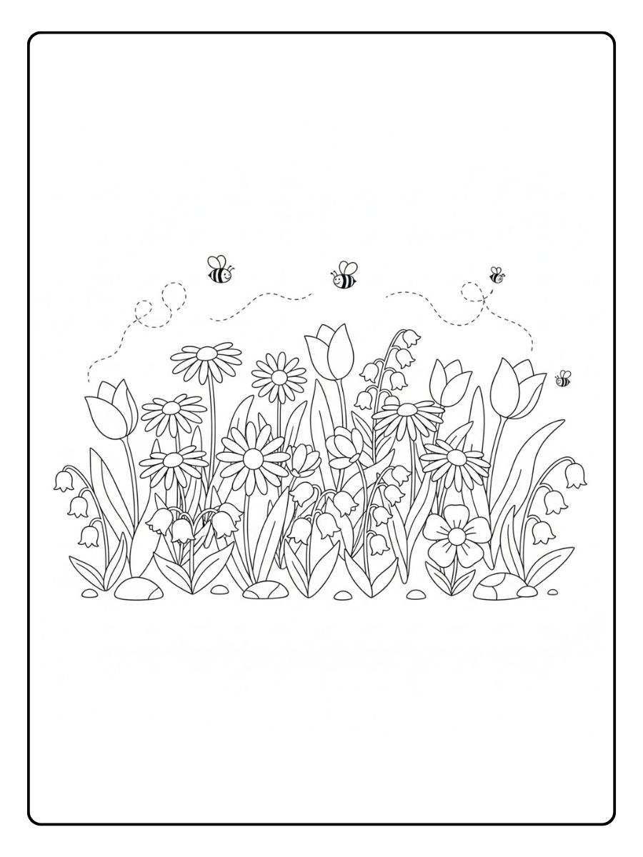 Frühlingsblumen Ausmalbilder