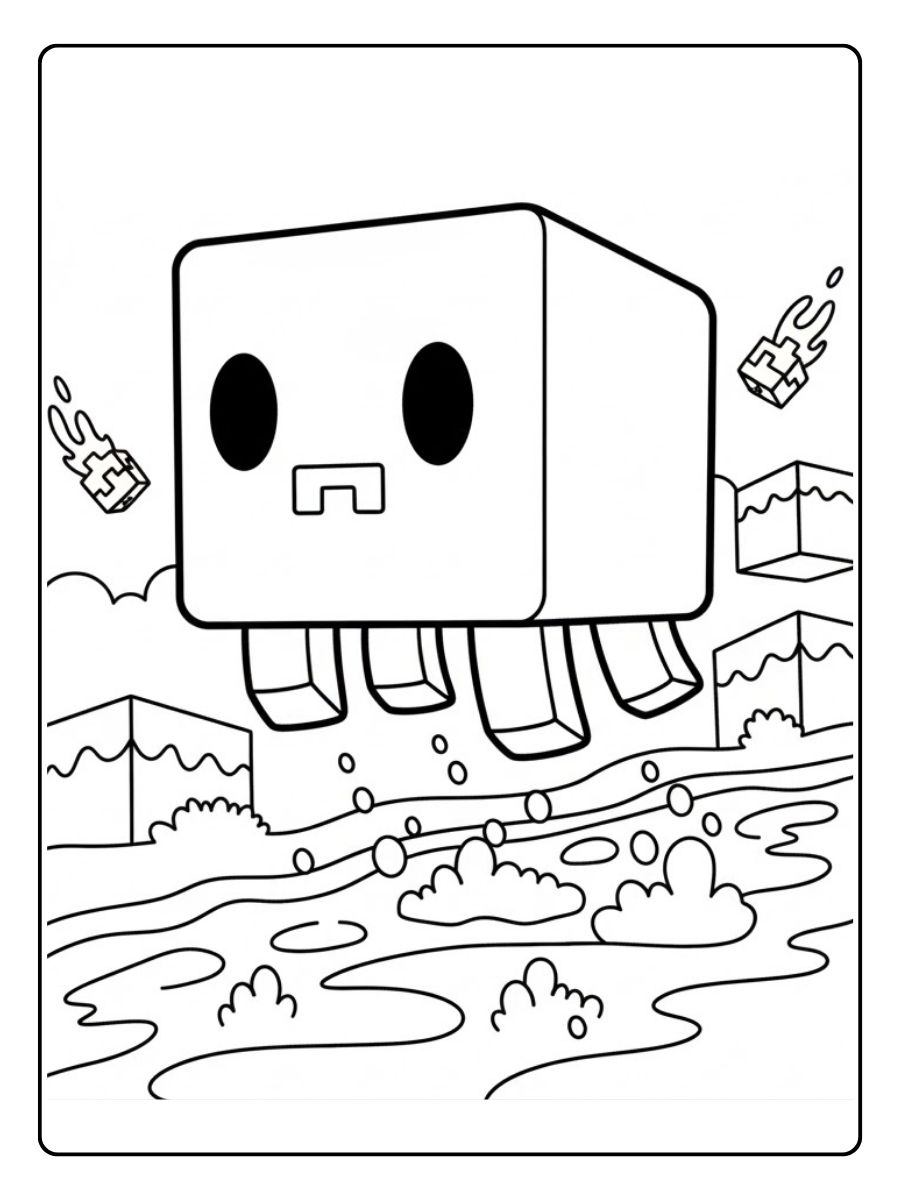 Ghast ausmalbilder minecraft monster