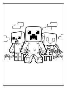 Gruppe ausmalbilder minecraft monster
